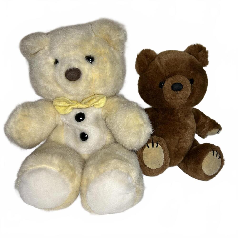 Vintage 1980s Teddy Bears Lot – Dakin 1981 & Scarborough JCPenney Plush Pair
